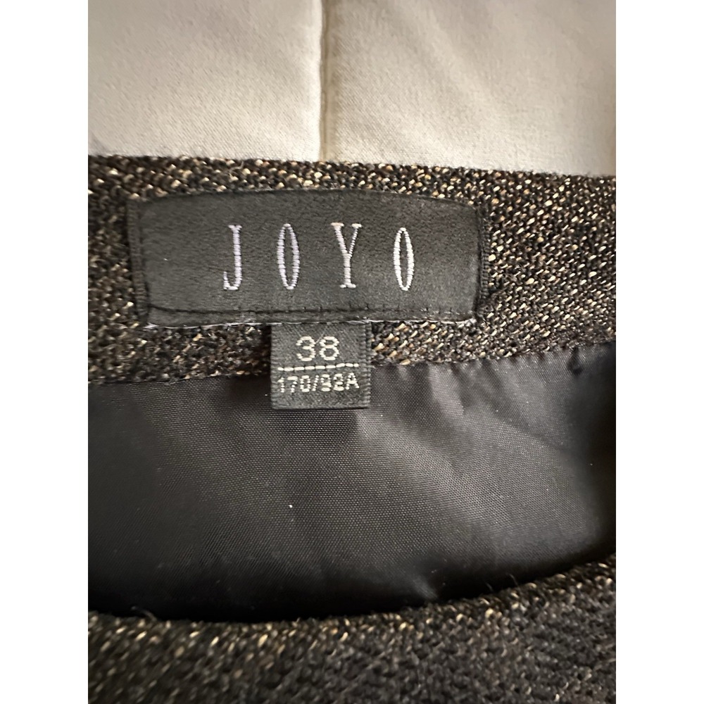 JOYO Metallic Gold & Black Tweed Shift Dress Size 38 US 4/6Wool Blend Retro - Picture 6 of 10